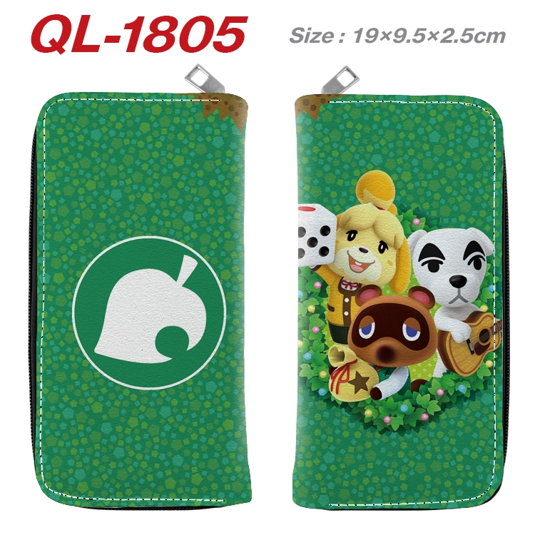 Animal Crossing Animation perimeter long zipper wallet 19.5x9.5x2.5cm QL-1805