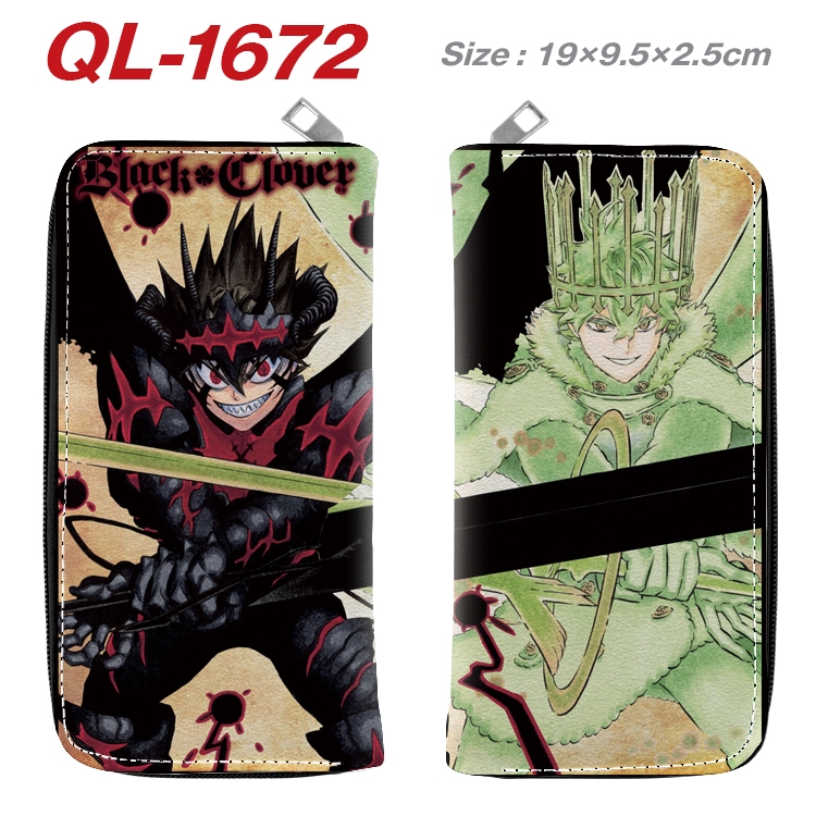 Black clover Animation perimeter long zipper wallet 19.5x9.5x2.5cm QL-1672