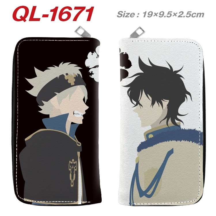 Black clover Animation perimeter long zipper wallet 19.5x9.5x2.5cm  QL-1671