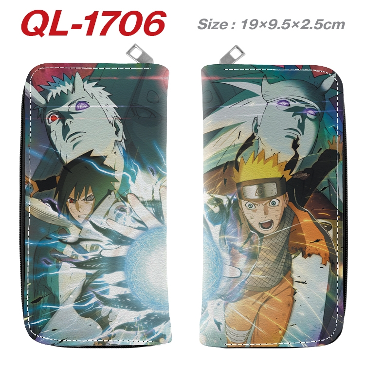 Naruto Animation perimeter long zipper wallet 19.5x9.5x2.5cm QL-1706