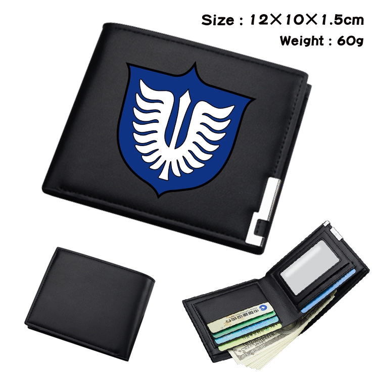 Berserk Anime Coloring Book Black Leather Bifold Wallet 12x10x1.5cm