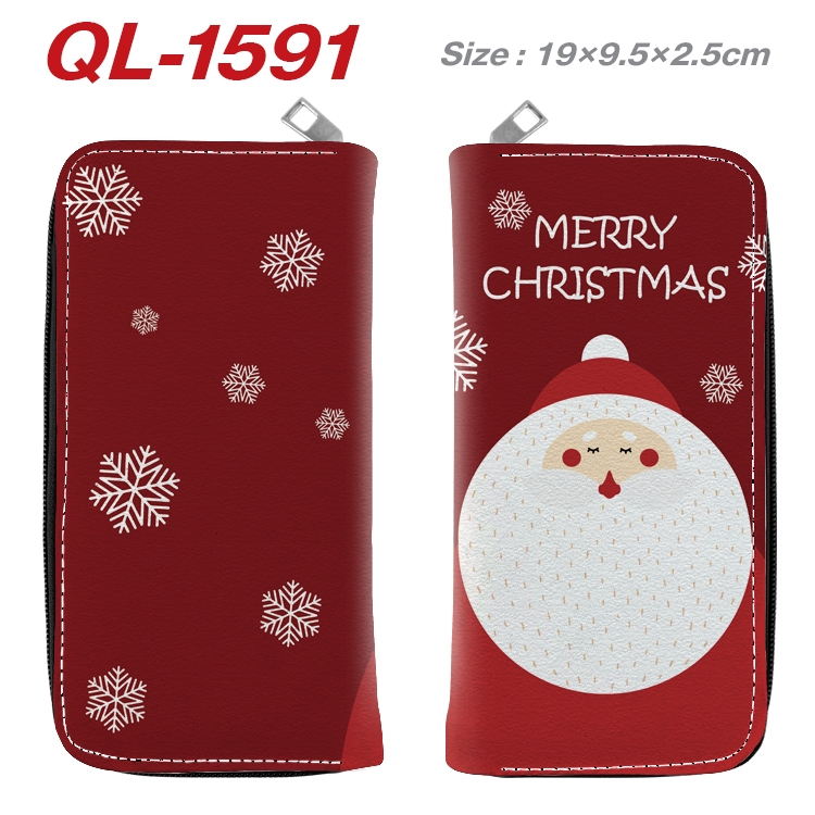 Christmas Cartoon perimeter long zipper wallet 19.5x9.5x2.5cm QL-1591