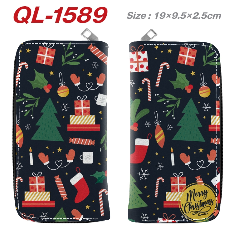 Christmas Cartoon perimeter long zipper wallet 19.5x9.5x2.5cm QL-1589