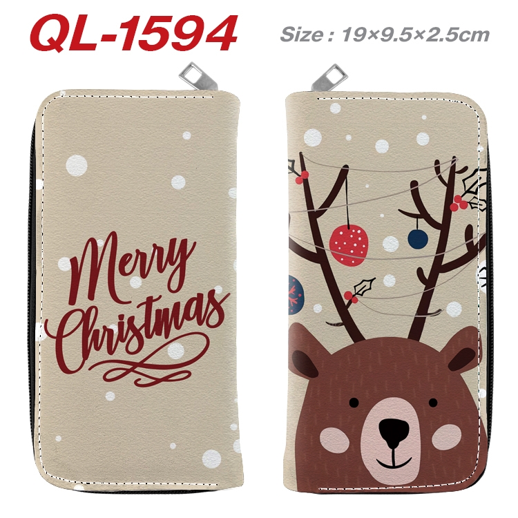 Christmas Cartoon perimeter long zipper wallet 19.5x9.5x2.5cm  QL-1594