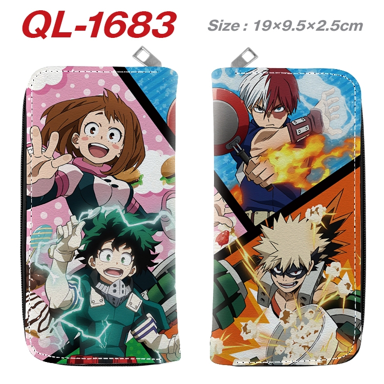 My Hero Academia Animation perimeter long zipper wallet 19.5x9.5x2.5cm  QL-1683