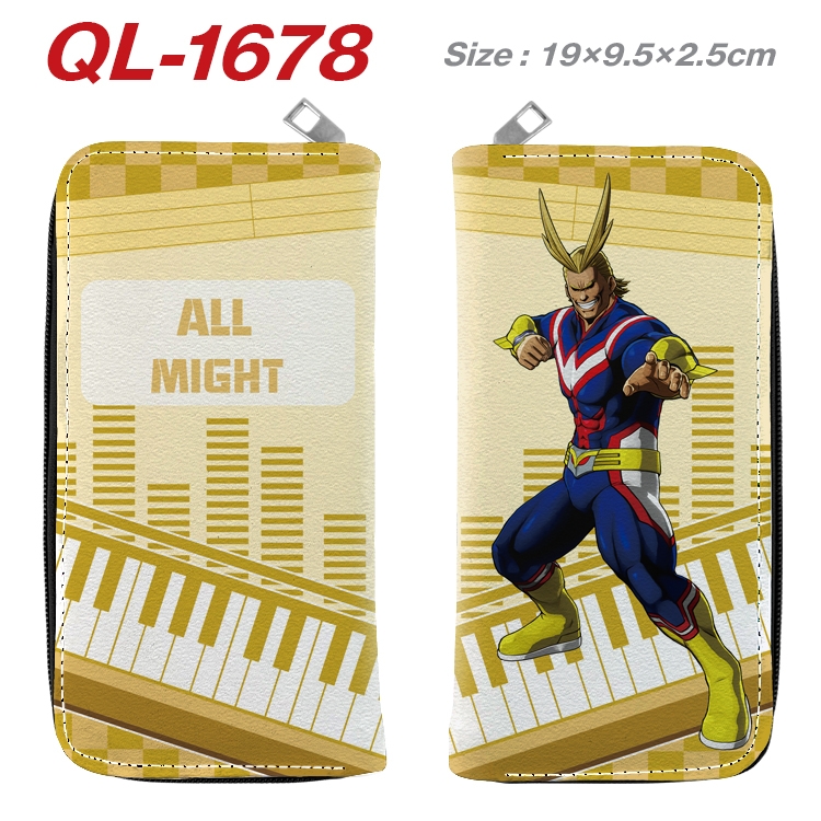 My Hero Academia Animation perimeter long zipper wallet 19.5x9.5x2.5cm QL-1678