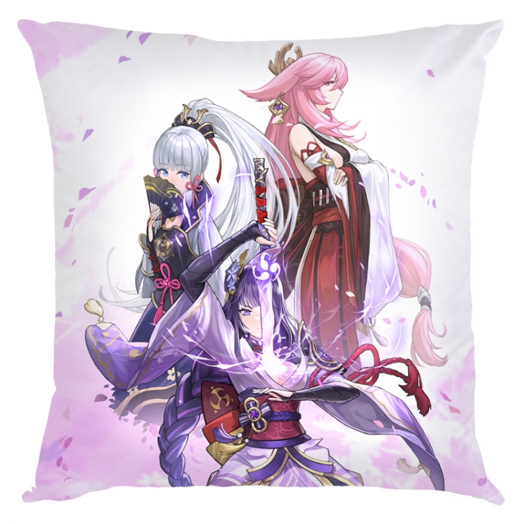 Genshin Impact Anime square full-color pillow cushion 45X45CM NO FILLING  Y1-246