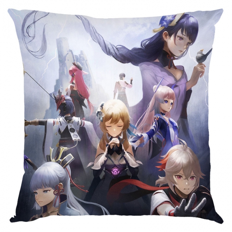 Genshin Impact Anime square full-color pillow cushion 45X45CM NO FILLING Y1-229