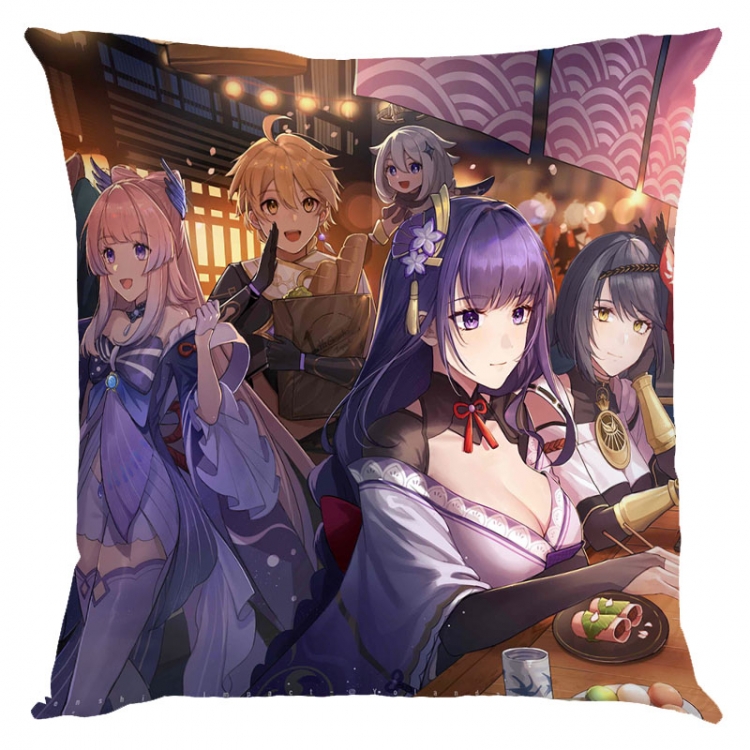 Genshin Impact Anime square full-color pillow cushion 45X45CM NO FILLING Y1-231