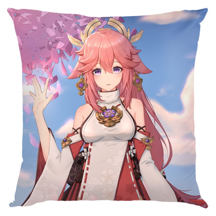 Genshin Impact Anime square full-color pillow cushion 45X45CM NO FILLING Y1-223