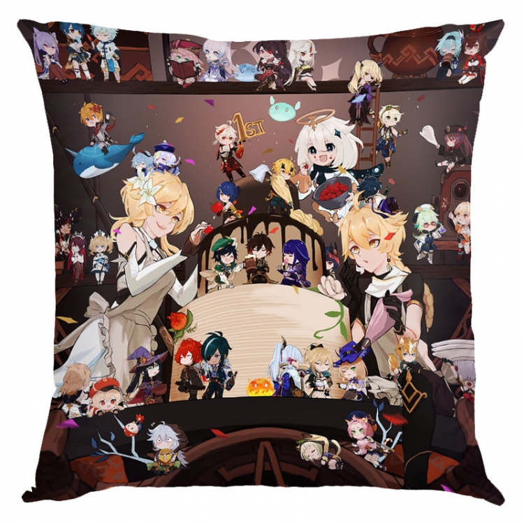 Genshin Impact Anime square full-color pillow cushion 45X45CM NO FILLING Y1-237