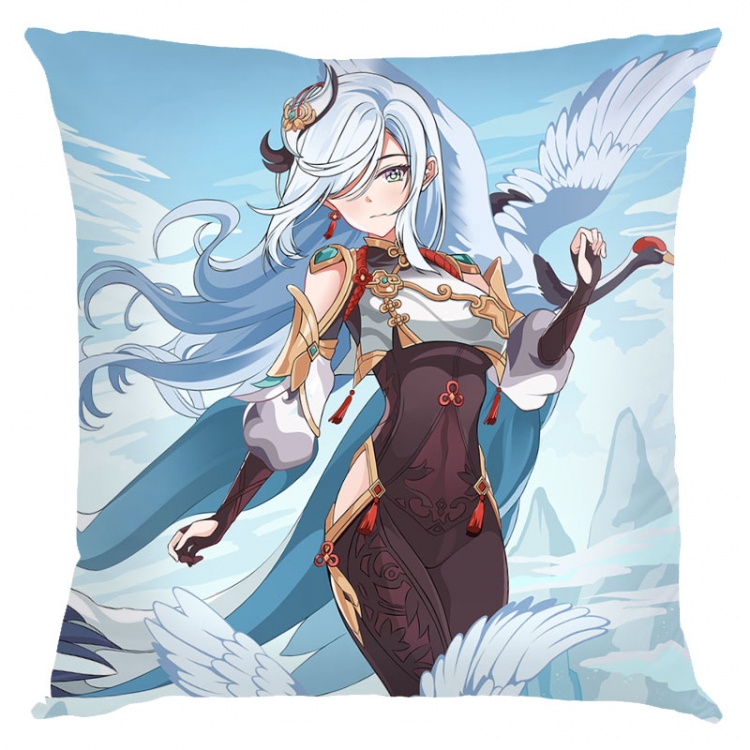 Genshin Impact Anime square full-color pillow cushion 45X45CM NO FILLING Y1-267