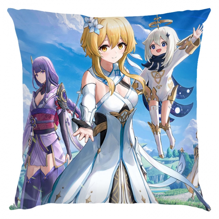 Genshin Impact Anime square full-color pillow cushion 45X45CM NO FILLING Y1-233