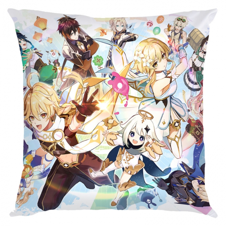 Genshin Impact Anime square full-color pillow cushion 45X45CM NO FILLING Y1-236