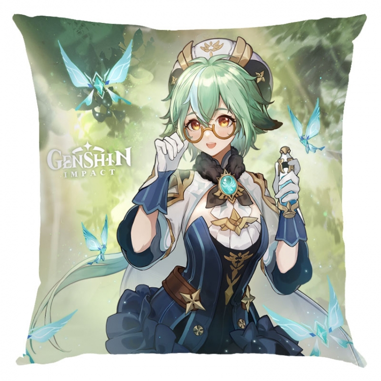 Genshin Impact Anime square full-color pillow cushion 45X45CM NO FILLING  Y1-221