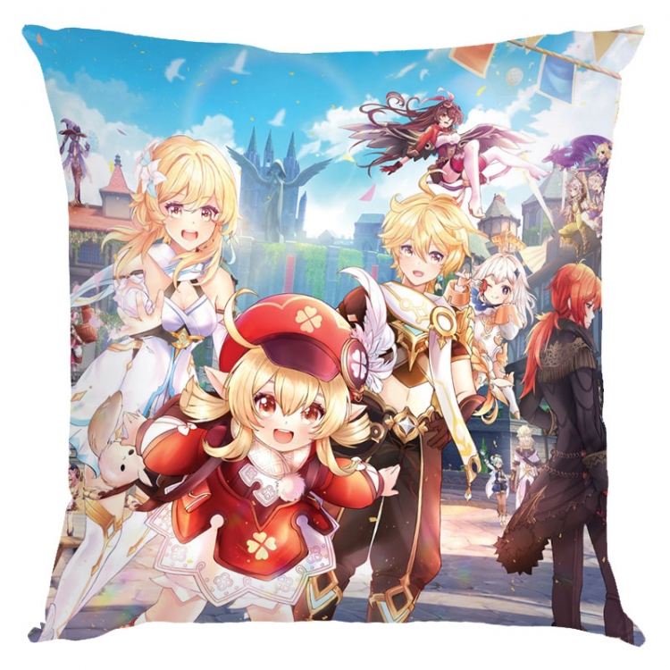 Genshin Impact Anime square full-color pillow cushion 45X45CM NO FILLING Y1-244