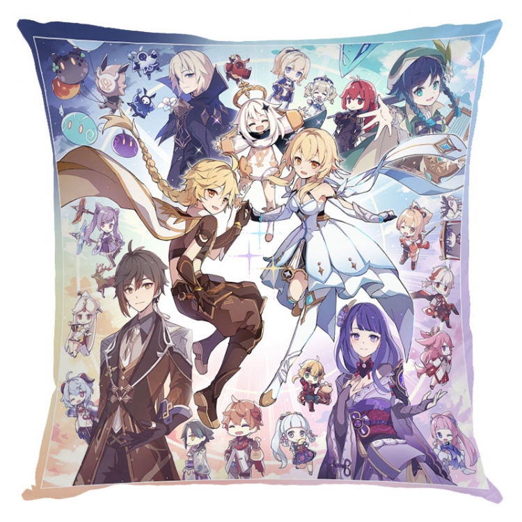 Genshin Impact Anime square full-color pillow cushion 45X45CM NO FILLING Y1-226