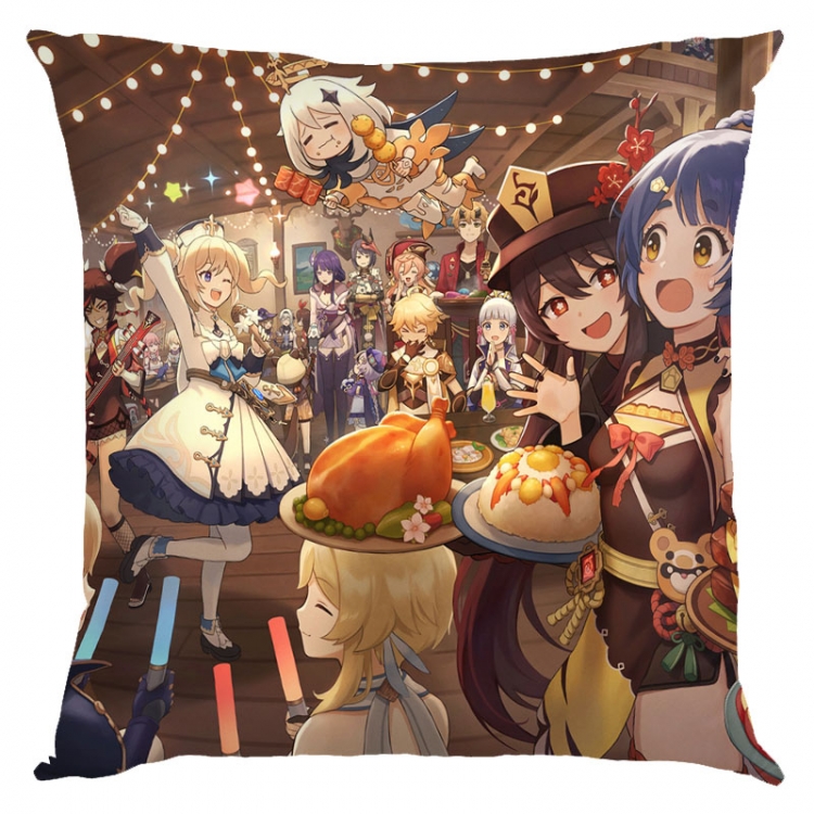 Genshin Impact Anime square full-color pillow cushion 45X45CM NO FILLING Y1-243