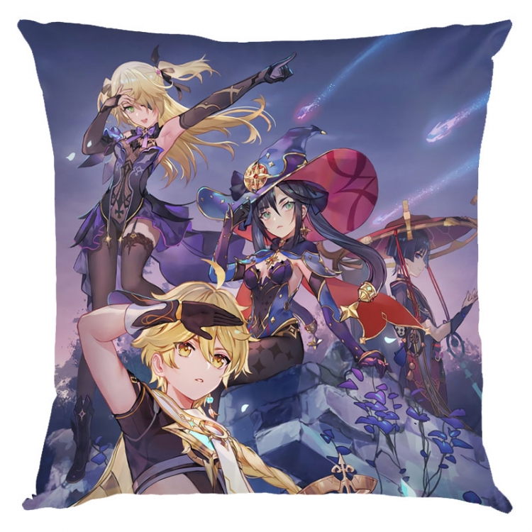 Genshin Impact Anime square full-color pillow cushion 45X45CM NO FILLING Y1-59A