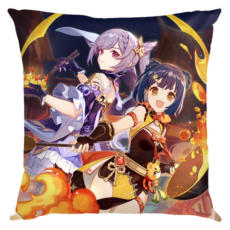 Genshin Impact Anime square full-color pillow cushion 45X45CM NO FILLING Y1-344