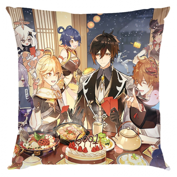 Genshin Impact Anime square full-color pillow cushion 45X45CM NO FILLING Y1-383