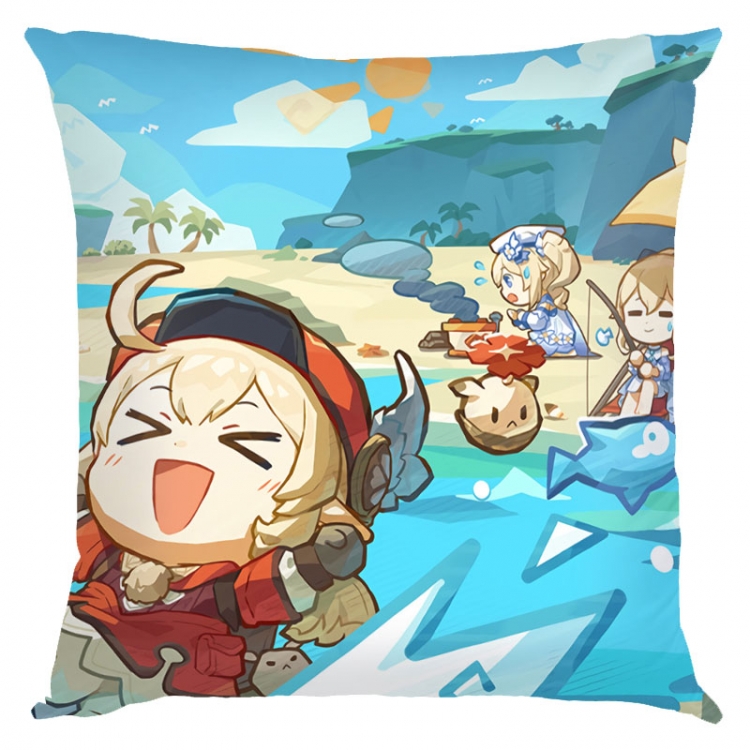 Genshin Impact Anime square full-color pillow cushion 45X45CM NO FILLING Y1-367