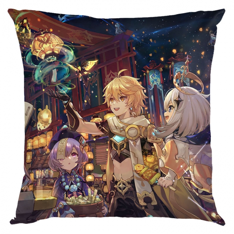 Genshin Impact Anime square full-color pillow cushion 45X45CM NO FILLING Y1-381