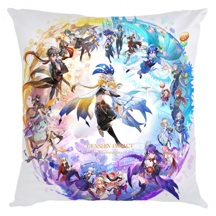 Genshin Impact Anime square full-color pillow cushion 45X45CM NO FILLING Y1-300