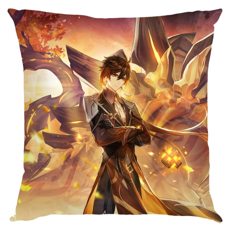 Genshin Impact Anime square full-color pillow cushion 45X45CM NO FILLING Y1-363