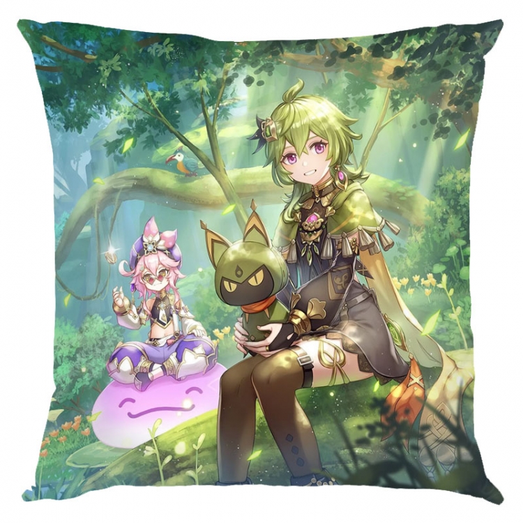 Genshin Impact Anime square full-color pillow cushion 45X45CM NO FILLING Y1-364