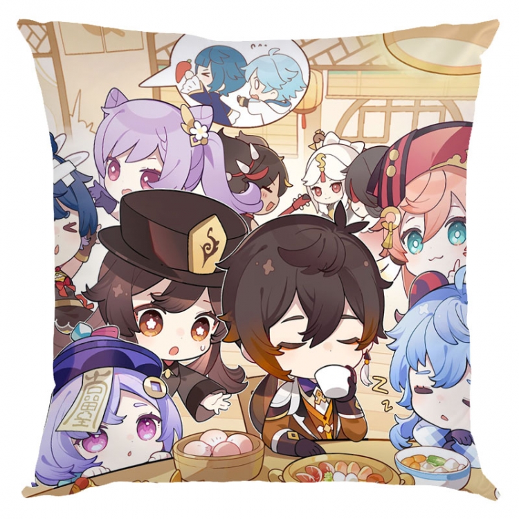 Genshin Impact Anime square full-color pillow cushion 45X45CM NO FILLING Y1-352