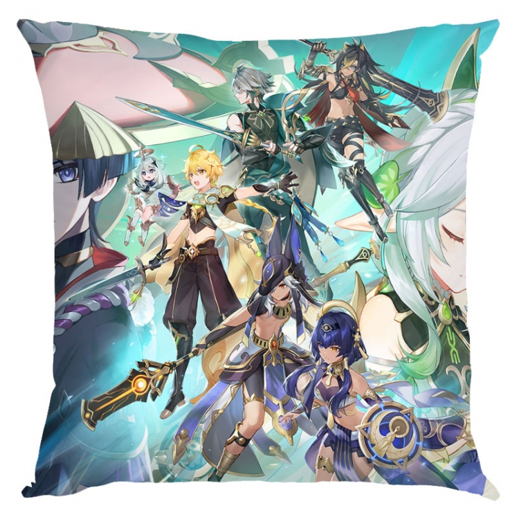 Genshin Impact Anime square full-color pillow cushion 45X45CM NO FILLING Y1-324