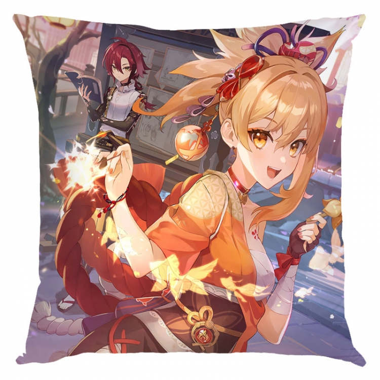 Genshin Impact Anime square full-color pillow cushion 45X45CM NO FILLING Y1-337