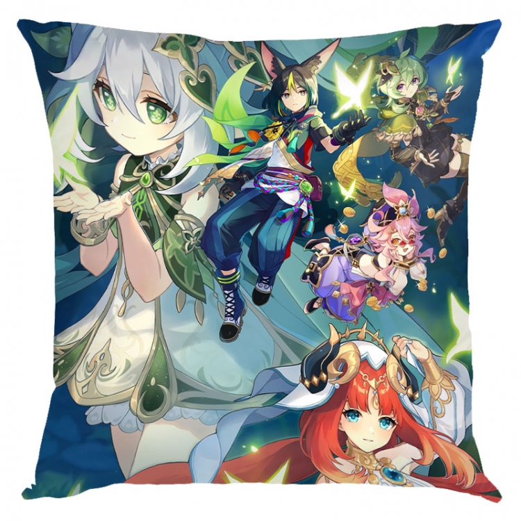 Genshin Impact Anime square full-color pillow cushion 45X45CM NO FILLING Y1-314