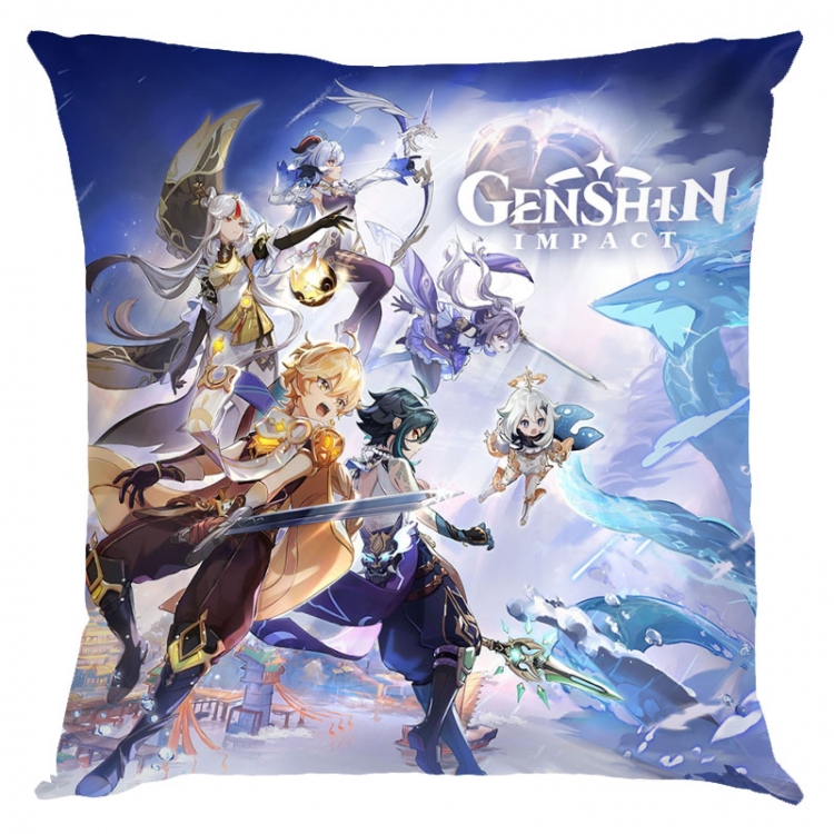 Genshin Impact Anime square full-color pillow cushion 45X45CM NO FILLING  Y1-341