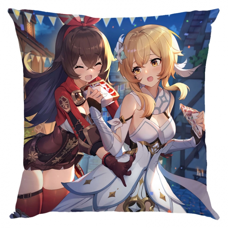 Genshin Impact Anime square full-color pillow cushion 45X45CM NO FILLING Y1-376