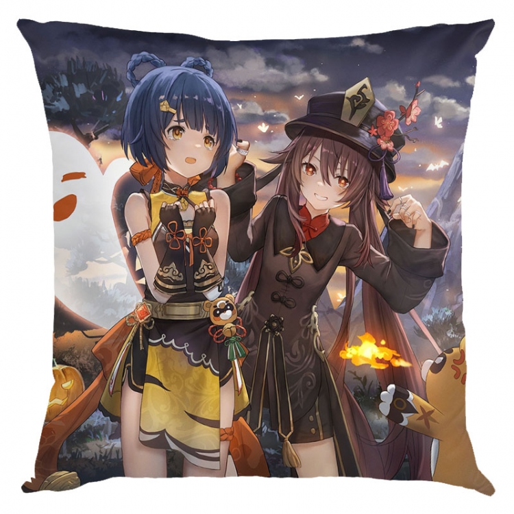 Genshin Impact Anime square full-color pillow cushion 45X45CM NO FILLING Y1-346