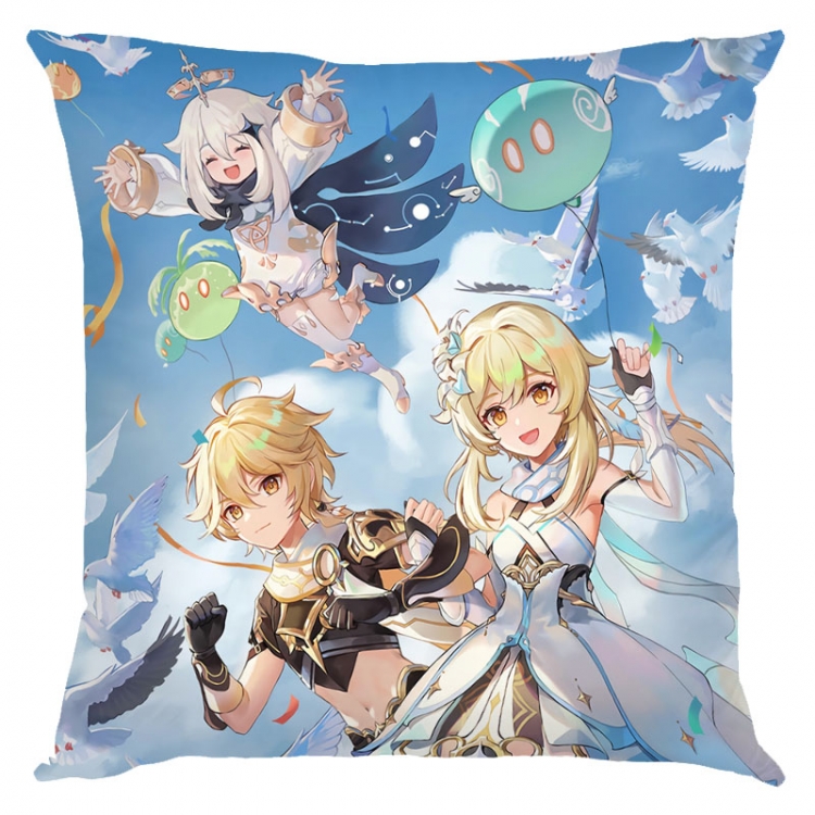 Genshin Impact Anime square full-color pillow cushion 45X45CM NO FILLING Y1-377