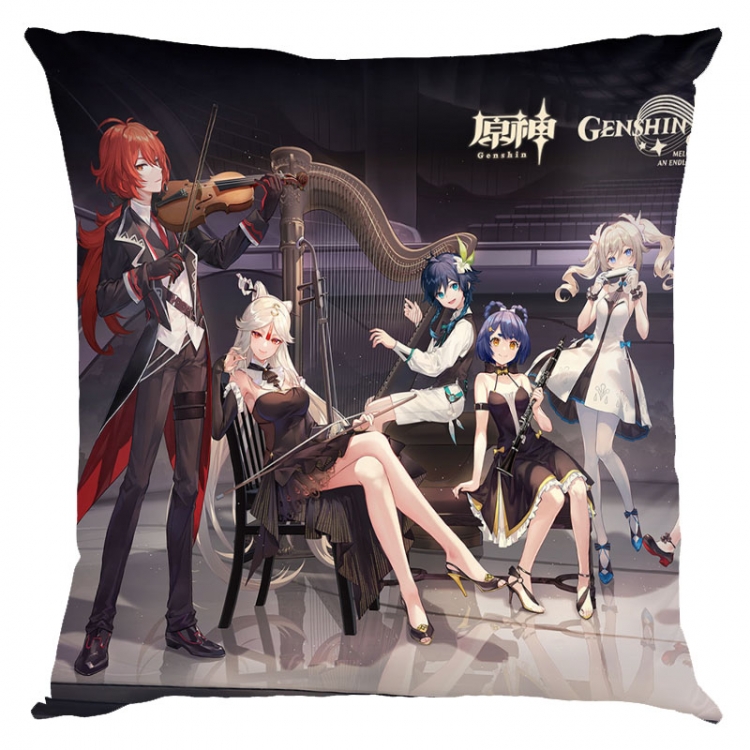 Genshin Impact Anime square full-color pillow cushion 45X45CM NO FILLING Y1-370A