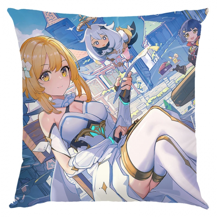 Genshin Impact Anime square full-color pillow cushion 45X45CM NO FILLING Y1-345