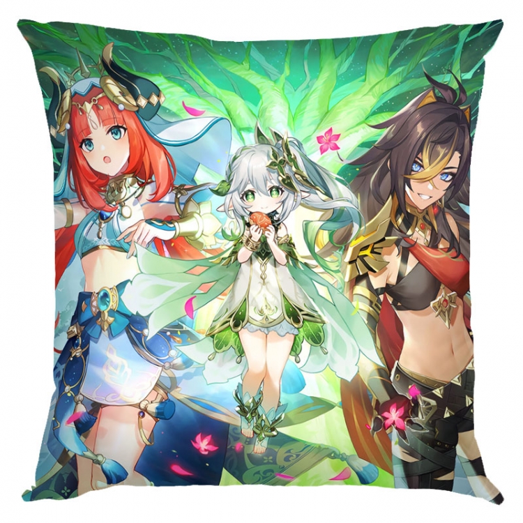 Genshin Impact Anime square full-color pillow cushion 45X45CM NO FILLING  Y1-317