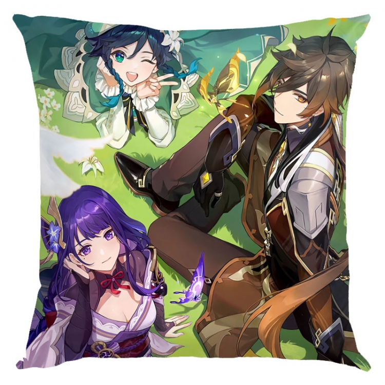 Genshin Impact Anime square full-color pillow cushion 45X45CM NO FILLING Y1-325