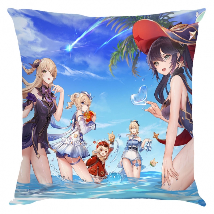 Genshin Impact Anime square full-color pillow cushion 45X45CM NO FILLING  Y1-354