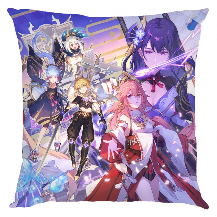 Genshin Impact Anime square full-color pillow cushion 45X45CM NO FILLING Y1-320