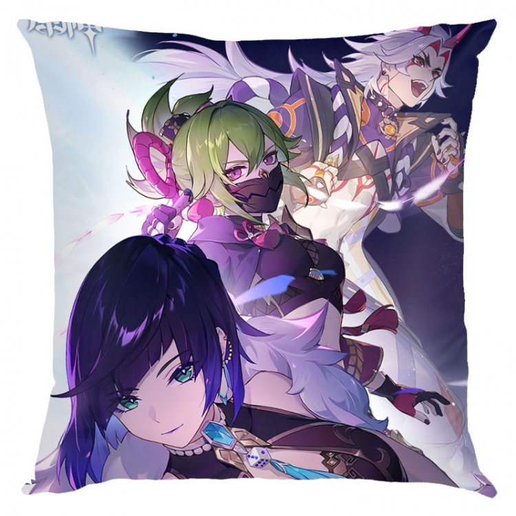 Genshin Impact Anime square full-color pillow cushion 45X45CM NO FILLING  Y1-312