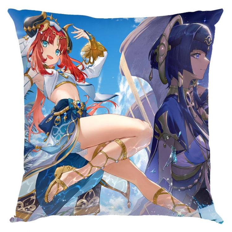 Genshin Impact Anime square full-color pillow cushion 45X45CM NO FILLING Y1-328