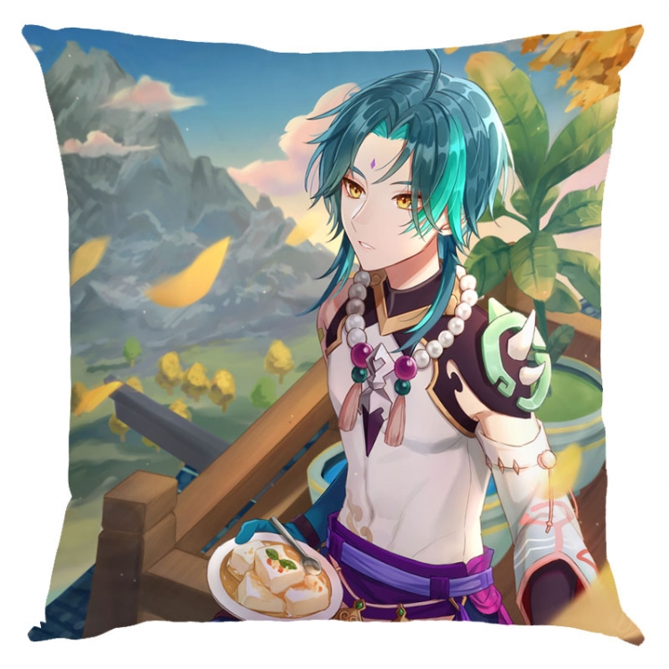 Genshin Impact Anime square full-color pillow cushion 45X45CM NO FILLING Y1-306