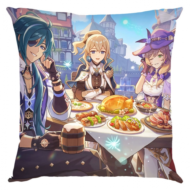 Genshin Impact Anime square full-color pillow cushion 45X45CM NO FILLING Y1-362