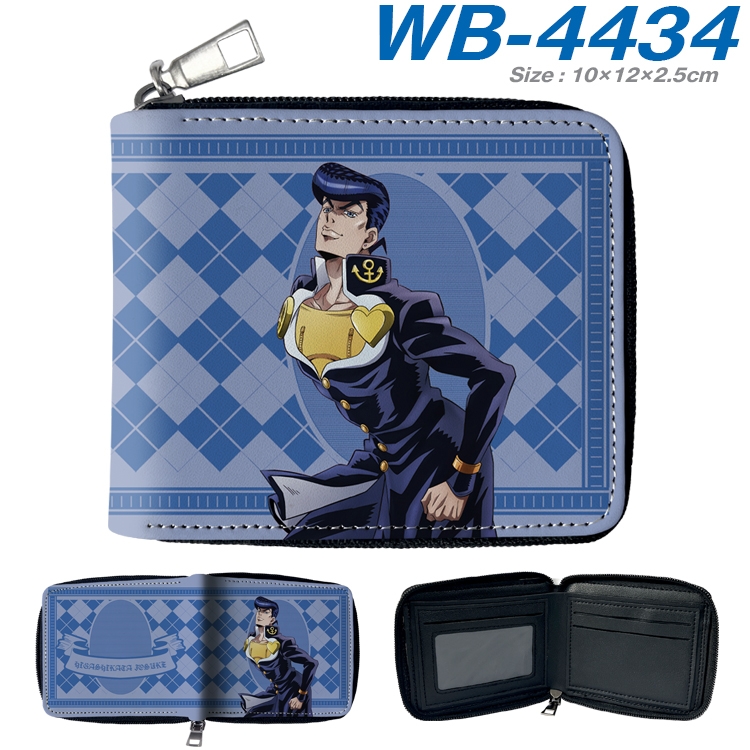 JoJos Bizarre Adventure Anime full-color short full zip two fold wallet 10x12x2.5cm  WB-4434A