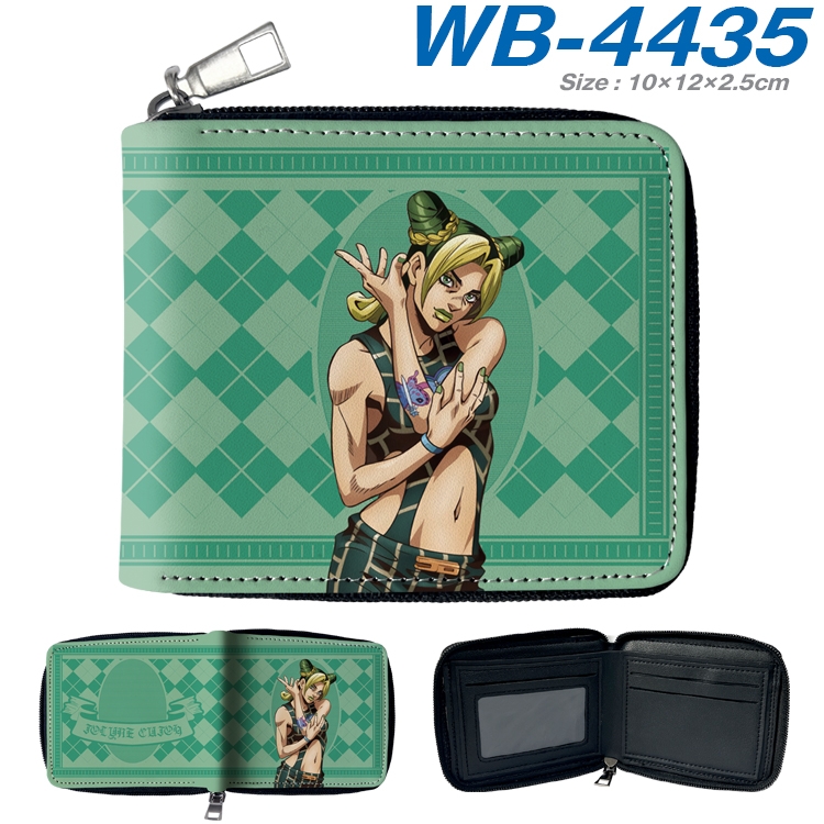 JoJos Bizarre Adventure Anime full-color short full zip two fold wallet 10x12x2.5cm WB-4435A